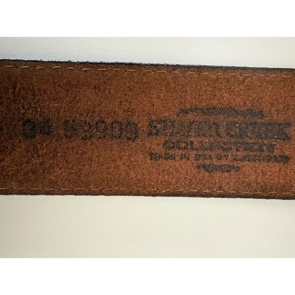 Silver Creek Men's Leather Belt Top Grain Embossed Metal Buckle 1. 5